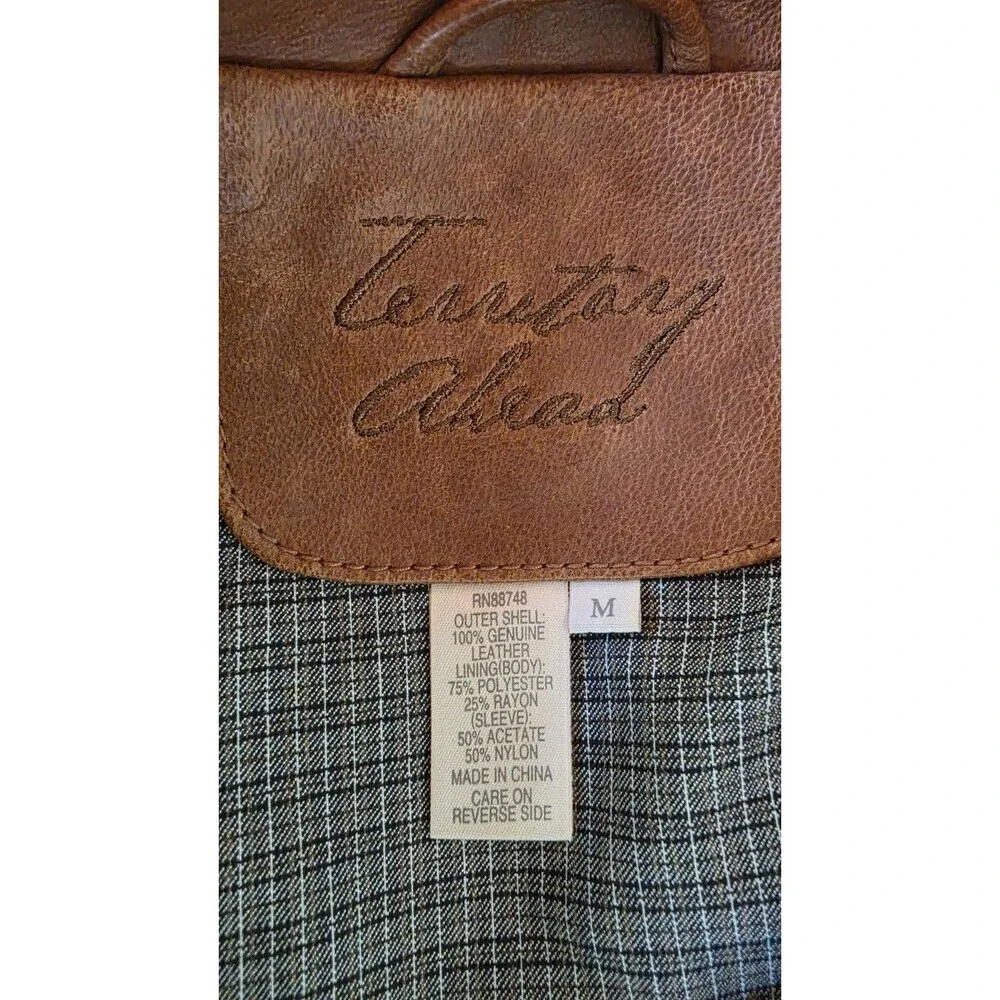 Territory Ahead Men's Brown Leather Jacket Size Medium - Picture 3 of 13